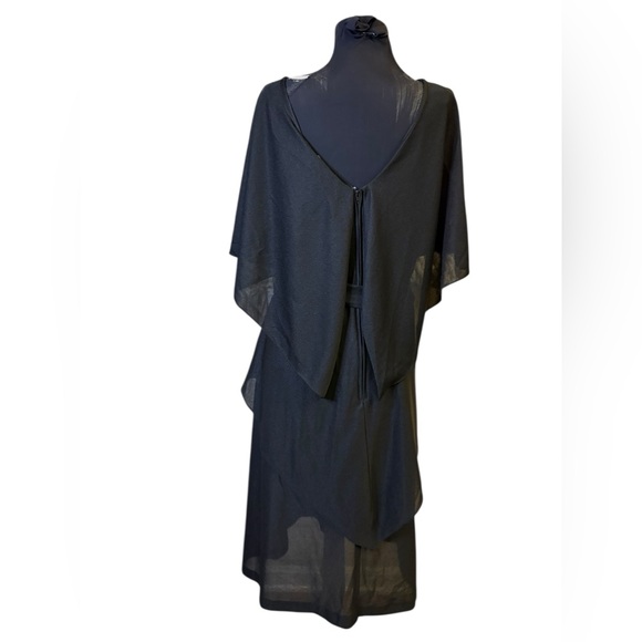 Vintage Gilberti Black Asymmetrical Dress with Silver Accents - Picture 7 of 14